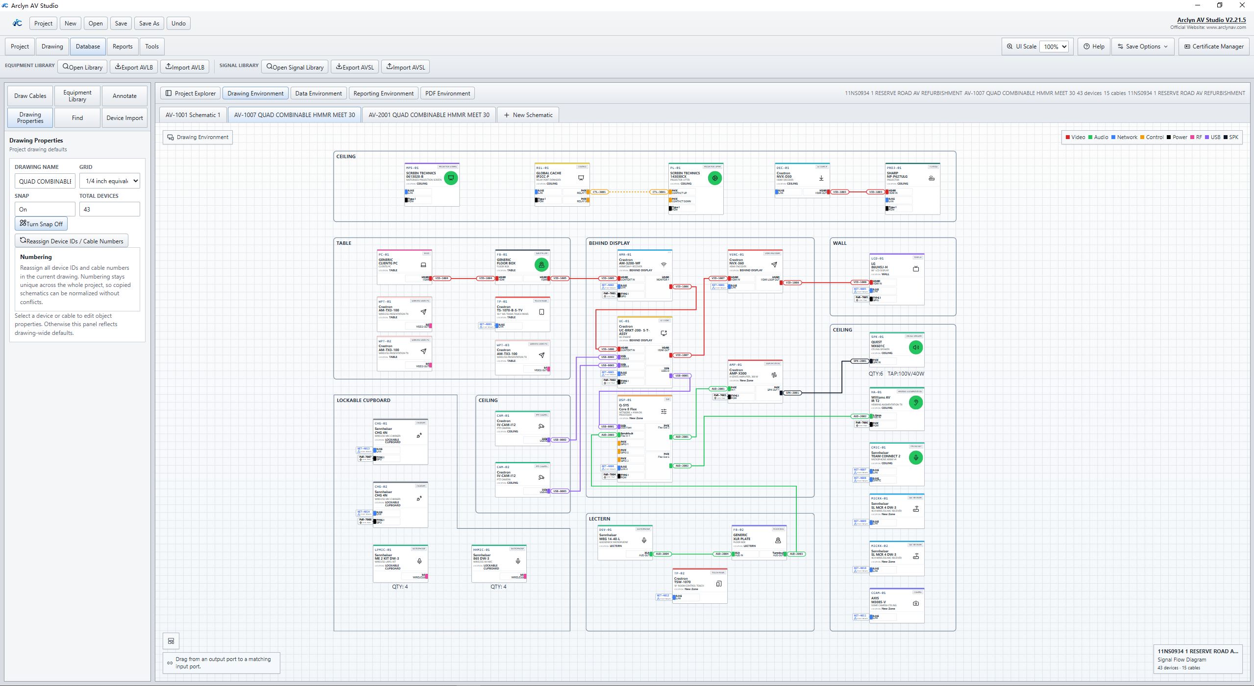 Arclyn AV Studio schematic editing interface