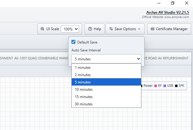 Auto-save and backup protection in Arclyn AV Studio